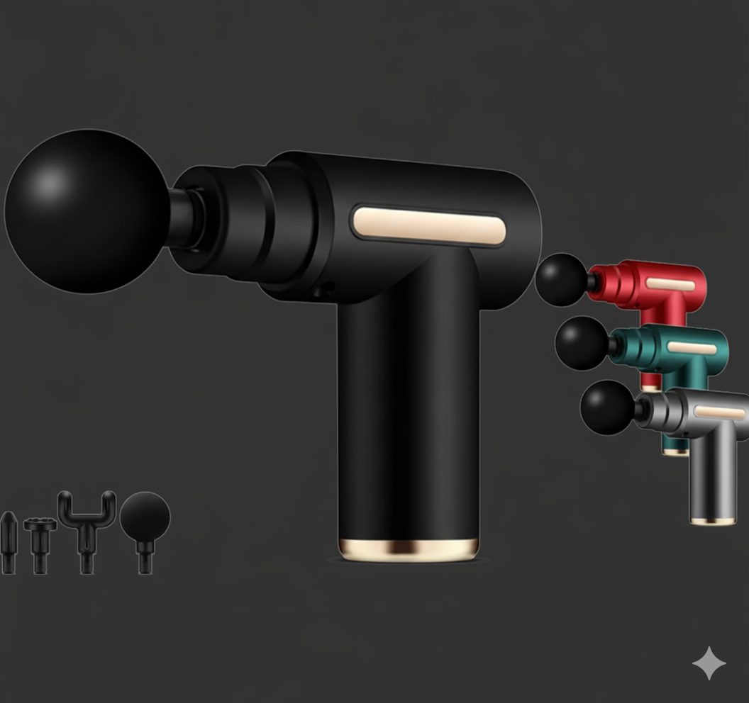 krezcoo mini smart fascia gun: portable deep tissue percussion massager for muscle relief and recovery