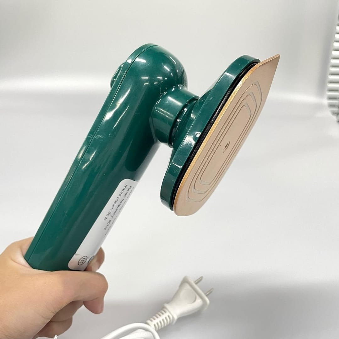 krezcoo mini portable micro steam iron: handheld dry & wet ironing with titanium panel