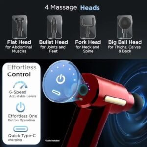 krezcoo mini smart fascia gun: portable deep tissue percussion massager for muscle relief and recovery