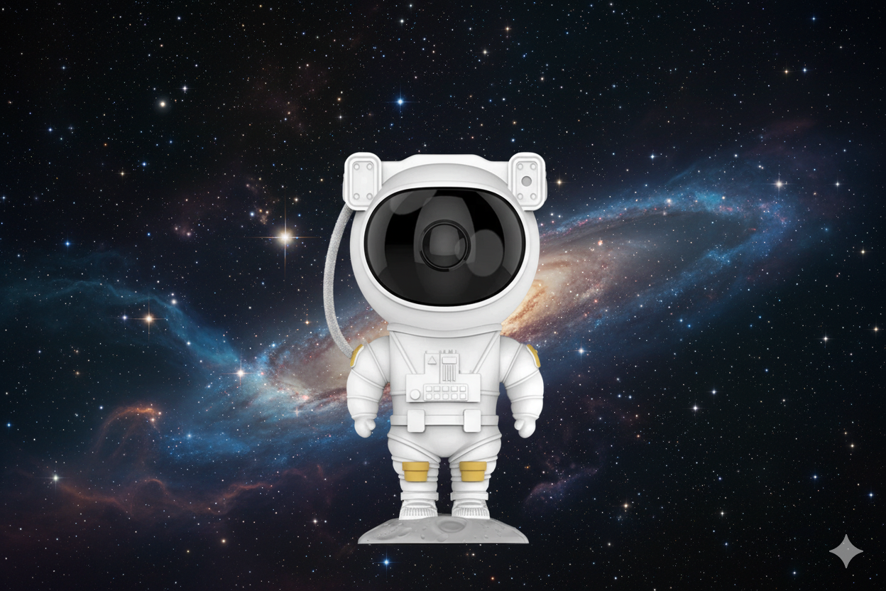 krezcoo astronaut star projector | galaxy nebula night light for room decor & kids