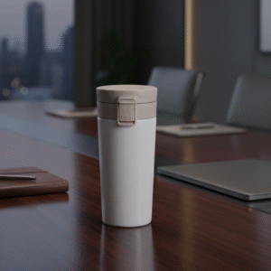 hot ’n’ cool buddy – krezcoo 300ml stainless steel travel mug | coffee & tea thermos flask white ( pack of 1)