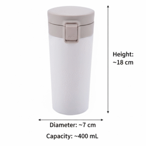 hot ’n’ cool buddy – krezcoo 300ml stainless steel travel mug | coffee & tea thermos flask white ( pack of 1)
