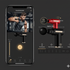 krezcoo mini smart fascia gun: portable deep tissue percussion massager for muscle relief and recovery