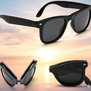 rezcoo ultra compact foldable classic sunglasses with protective travel case