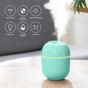 krezcoo mini portable mist humidifier 150 ml, suitable for car, bedroom & puja room