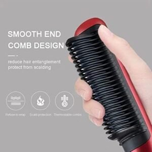 krezcoopro glide heated straightening brush | anti frizz, anti scald for smooth & shiny hair ( multicolour )