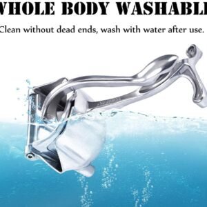 krezcoo aluminum and steel manual squeezer for citrus, pomegranate, etc. features an ergonomic handle for easy, instant juice.