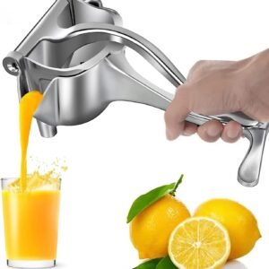 krezcoo aluminum and steel manual squeezer for citrus, pomegranate, etc. features an ergonomic handle for easy, instant juice.