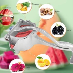 krezcoo aluminum and steel manual squeezer for citrus, pomegranate, etc. features an ergonomic handle for easy, instant juice.