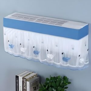 krezcoo air conditioning dust cover, foldable & washable dustproof air conditioner cover, indoor protective ac curtain with mix design print