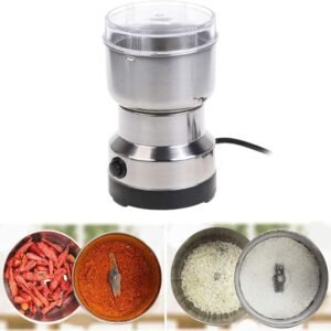 krezcoo heavy duty electric herb, nut, and spice grinder with safety lock