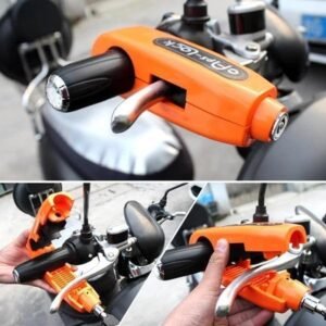 krezcoo heavy duty anti theft lock: high visibility security for motorcycle and scooter throttle & brake levers