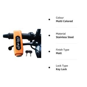 krezcoo heavy duty anti theft lock: high visibility security for motorcycle and scooter throttle & brake levers