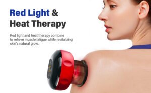 krezcoo smart dynamic cupping massager | electric gua sha, deep tissue muscle recovery tool with adjustable suction, red light heat therapy for back, neck, and post workout relaxation