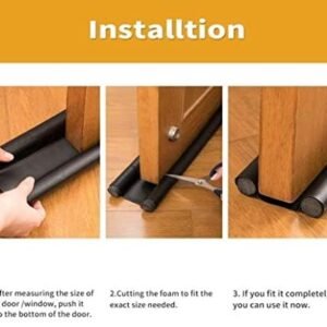 (39 inches, pack of 3) gap filler for door bottom seal strip sound proof, reduce noise, energy saving door stopper for reduce door dust, door