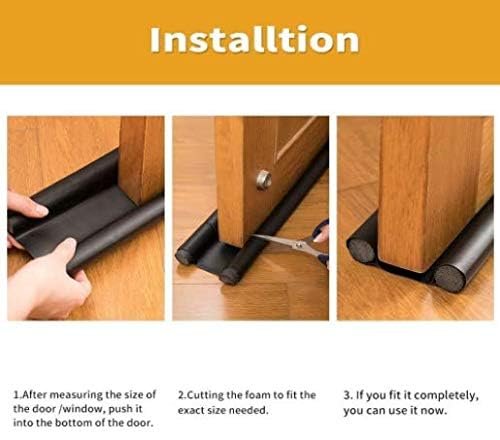 (39 inches, pack of 3) gap filler for door bottom seal strip sound proof, reduce noise, energy saving door stopper for reduce door dust, door