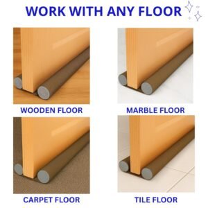 (39 inches, pack of 3) gap filler for door bottom seal strip sound proof, reduce noise, energy saving door stopper for reduce door dust, door