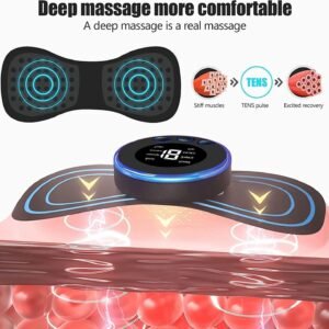 krezcoo wireless ems mini butterfly body massager machine digital display 8 modes 19 intensity levels rechargeable portable electric pain relief device