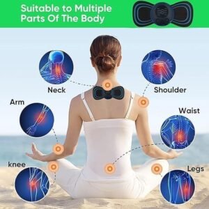 krezcoo wireless ems mini butterfly body massager machine digital display 8 modes 19 intensity levels rechargeable portable electric pain relief device
