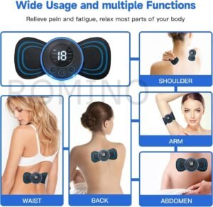 krezcoo wireless ems mini butterfly body massager machine digital display 8 modes 19 intensity levels rechargeable portable electric pain relief device